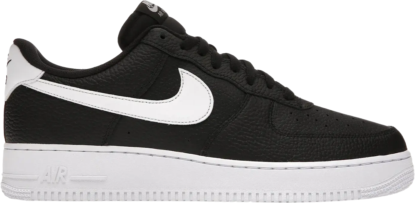 Nike Air Force 1 Low '07 Black White Pebbled Leather (US 9)
